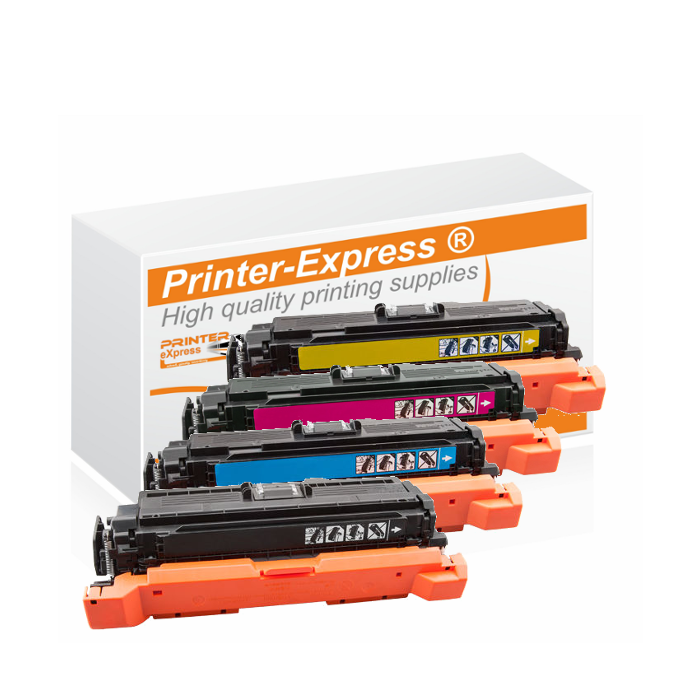 Toner 4er Set alternativ zu HP CE400X, CE401A, CE402A, CE403A, 507X, 507A für HP Drucker schwarz