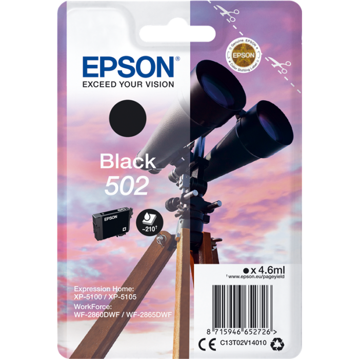 Epson 502, C13T02V14010 Druckerpatrone schwarz