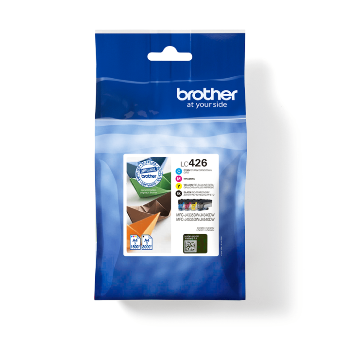 Brother LC-426 Tintenpatronen Multipack 4er Set mit Schwarz, Cyan, Gelb und Magenta