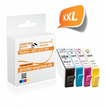 Printer-Express XL-SET 4 Druckerpatronen ersetzen HP 364,...