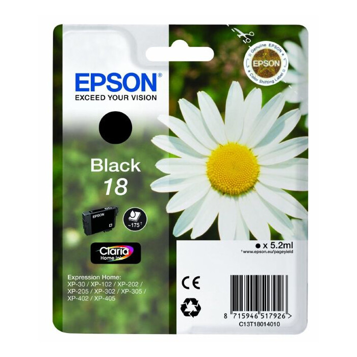 Epson Druckerpatrone T1801 Schwarz