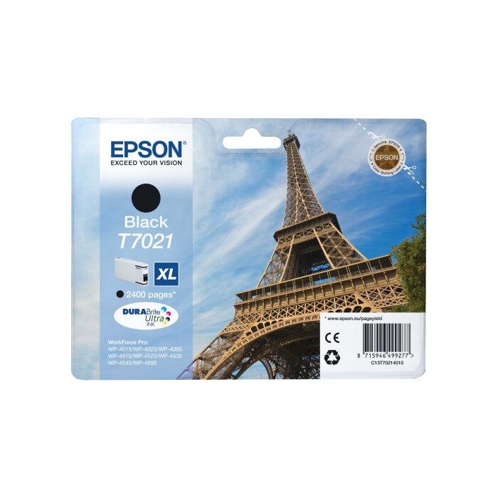 Epson Tintenpatrone schwarz C13T70214010, T7021 XL 2400 Seiten